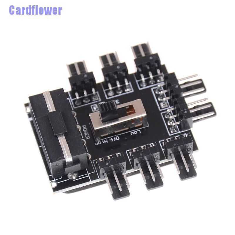 (Hàng Mới Về) Bộ Chia Quạt Tản Nhiệt Pc Ide Molex 1 Sang 8 Chiều 3 Pin