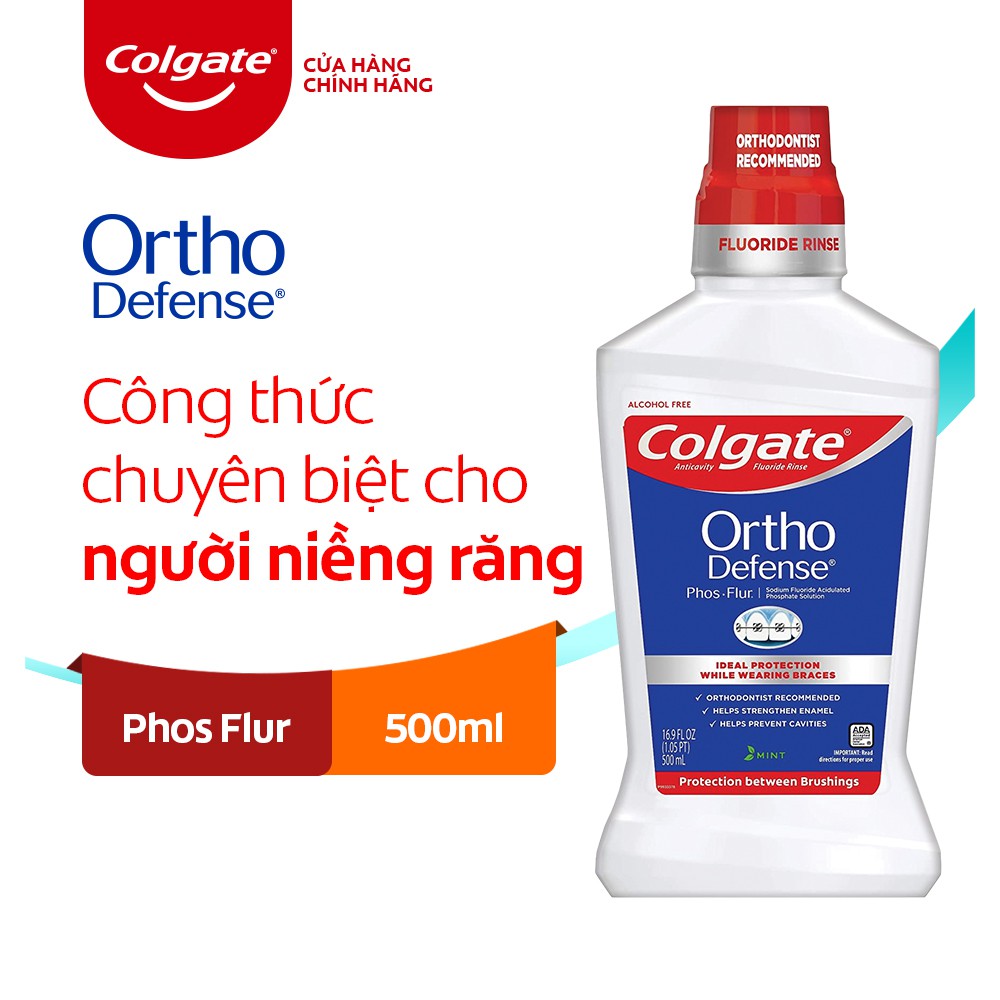 Nước súc miệng Colgate Ortho với công thức chuyên biệt cho người niềng