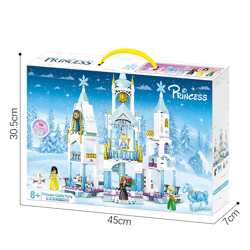 Đồ chơi Lego xếp hình Công chúa Elsa Snow Castle , Lego lâu đài tuyết cho bé gái QT6