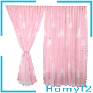 Double Layer Polyester Mesh Curtain Window Curtain Drapes Style A 1.0x1.2M