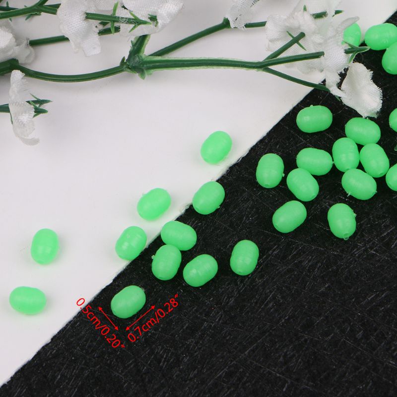 Set 100 Phao Câu Cá Hình Oval Phát Sáng Chất Liệu Cứng