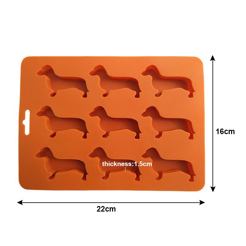 Khuôn sô cô la hình chó silicone Walfos