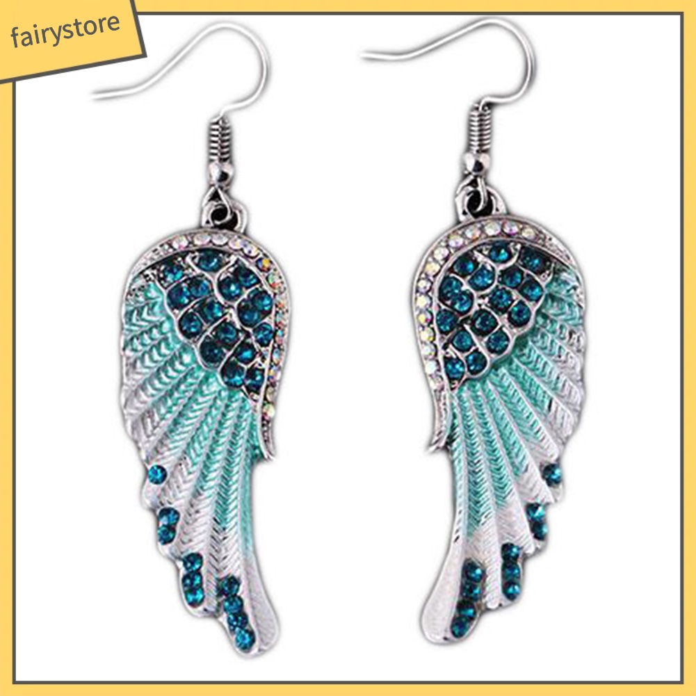 Bông Tai Hình Cánh Thiên Thần Đính Đá Thời Trang Cho Nữ