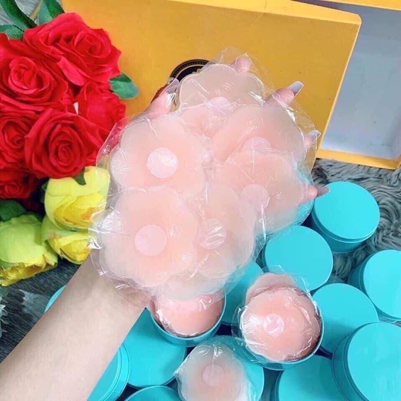10 Miếng Dán Ngực Silicon, Dán Ti - Hộp 5 Cặp Siêu Dính Tái Sử Dụng Được Nhiều Lần