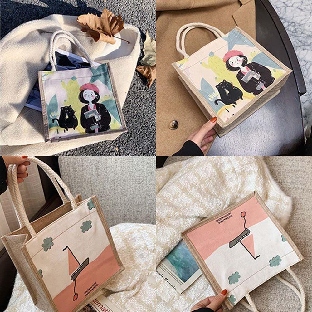 Túi Xách Mua Sắm Vải Canvas Kiểu Nhật Hàn Thiết Kế Sáng Tạo Cho Nữ