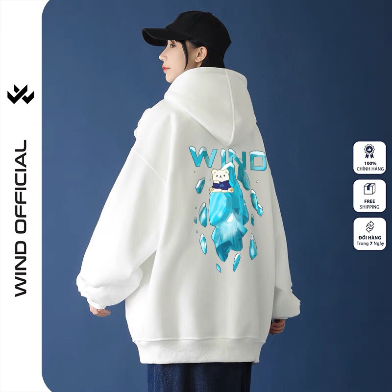 Áo hoodie form rộng WIND unisex nỉ bông BĂNG HD22 thời trang nam nữ oversize ulzzang | BigBuy360 - bigbuy360.vn