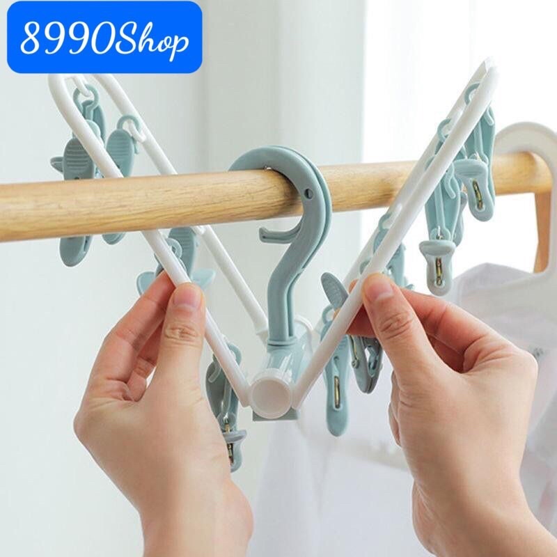Móc Treo Đồ 12 Kẹp Nhỏ Gọn Tiện Ích