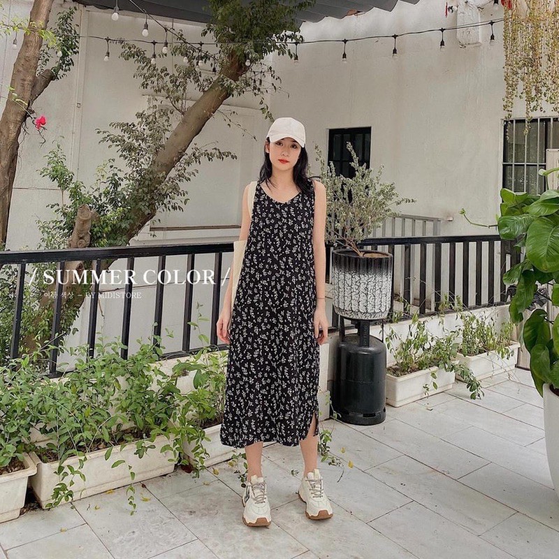 Váy hai dây hoa nhí hàng QC xịn - Liyeclothes