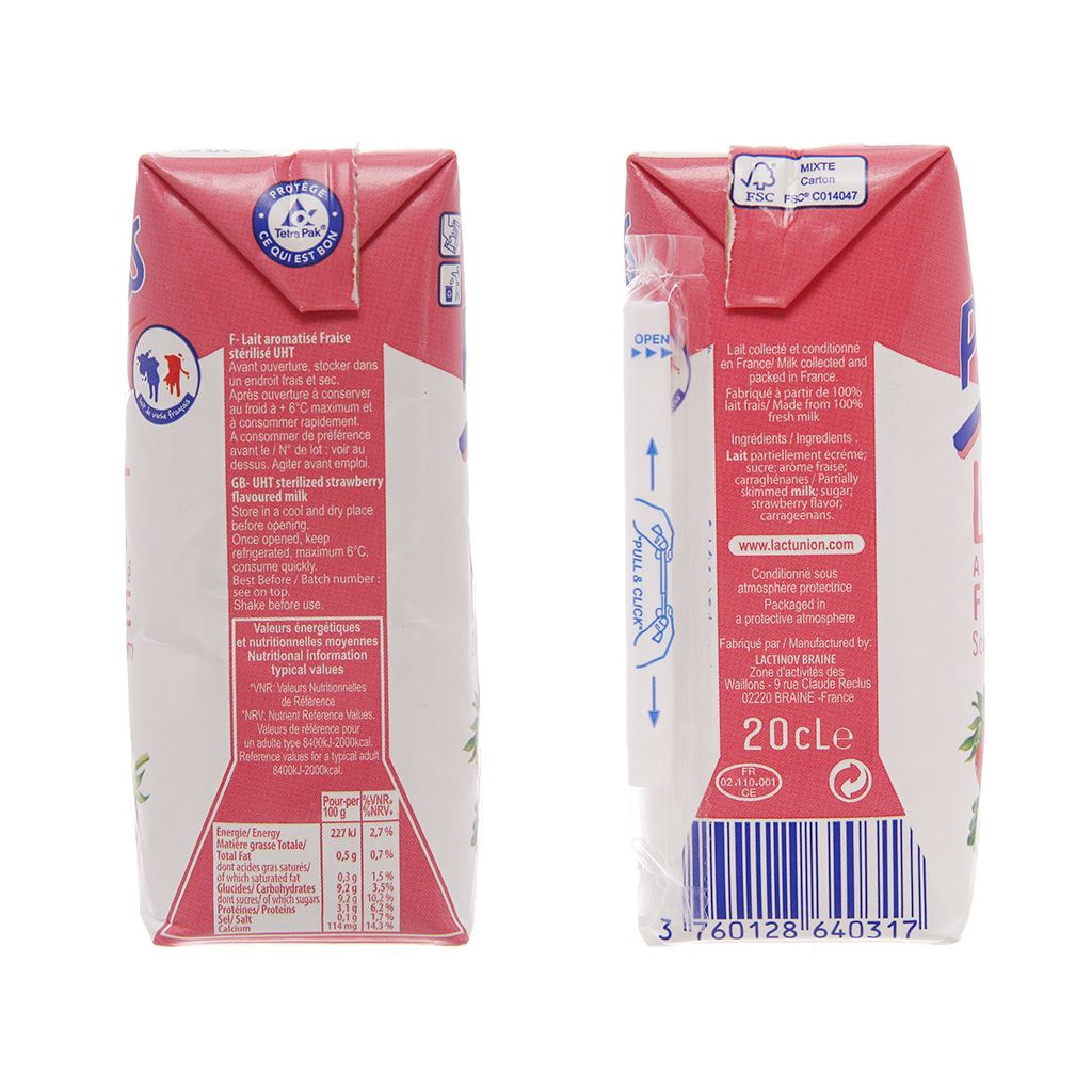 Sữa Tươi Vị Dâu Promess 200ml - Nhập Khẩu Pháp