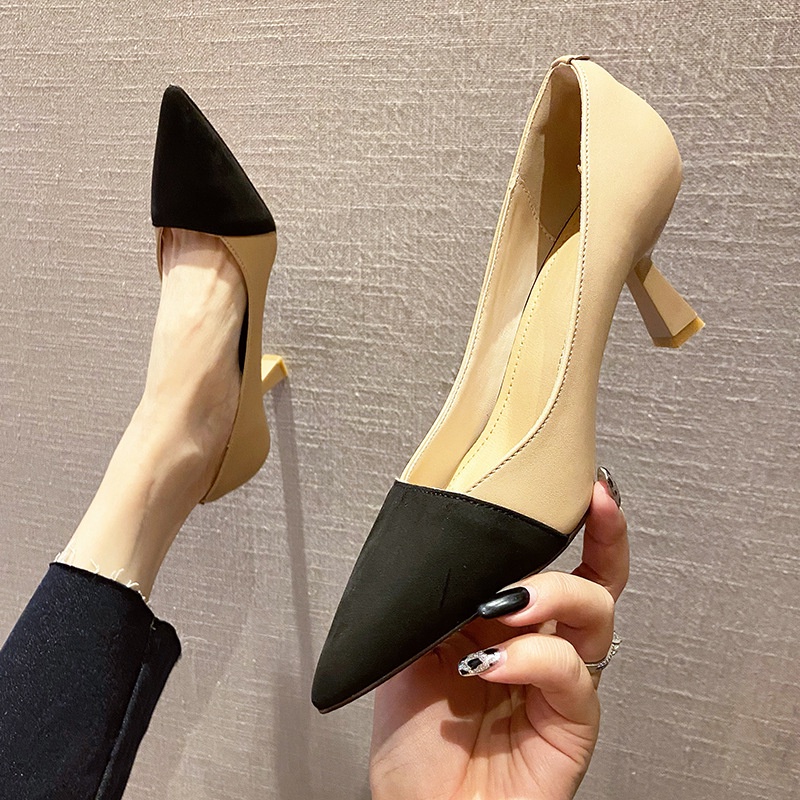 Giày cao IELGY gót mũi nhọn phong cách Pháp thời trang công sở dành cho nữ