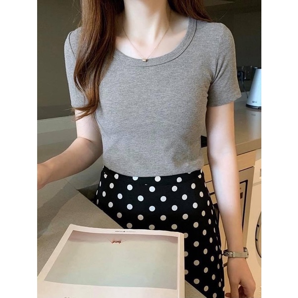 Áo cộc tay thun gân tăm lạnh đủ màu đủ size