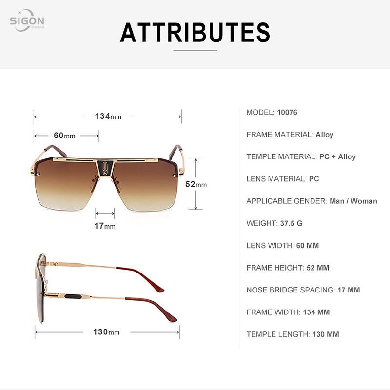 Kính Mát Gọng Lớn Thời Trang Cho Nam