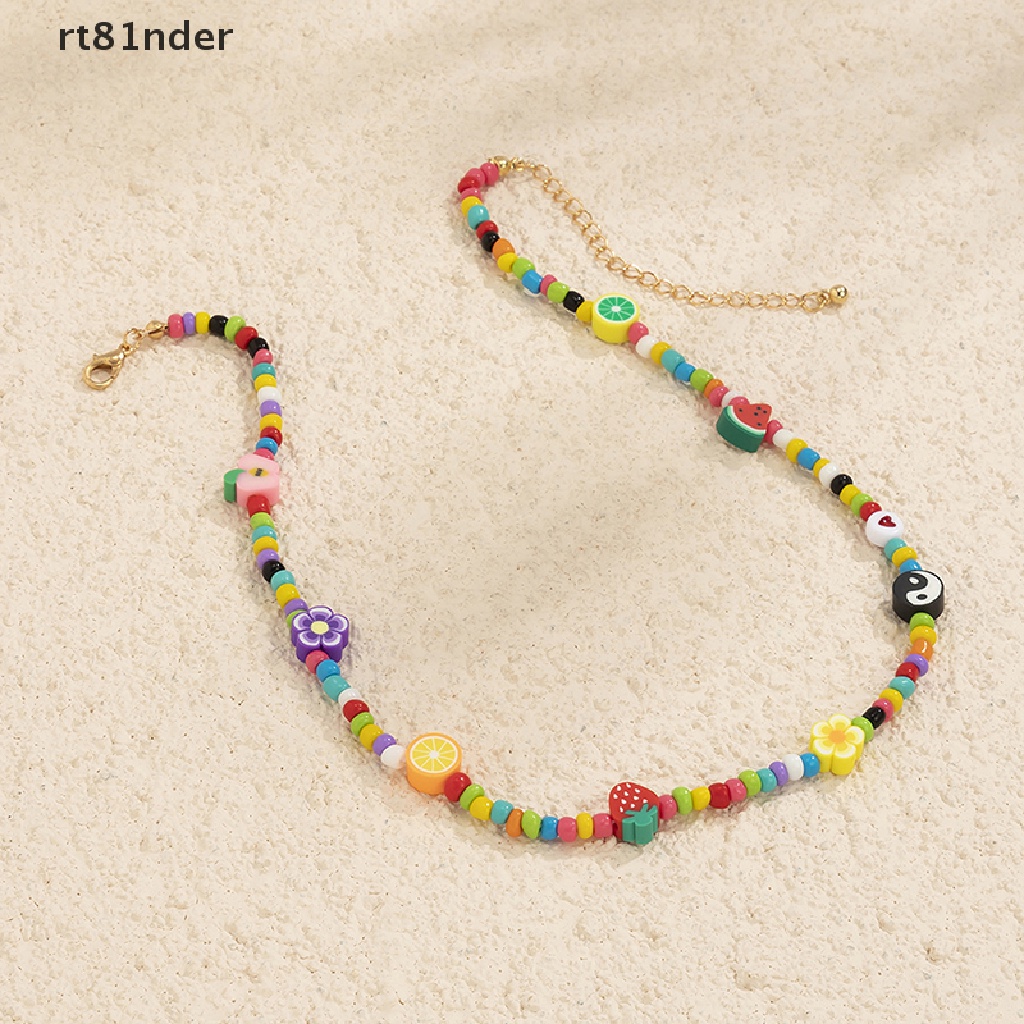 【rt】 Beaded Strand Choker Necklace Women Bohemian Handmade Daisy Collar Necklace .