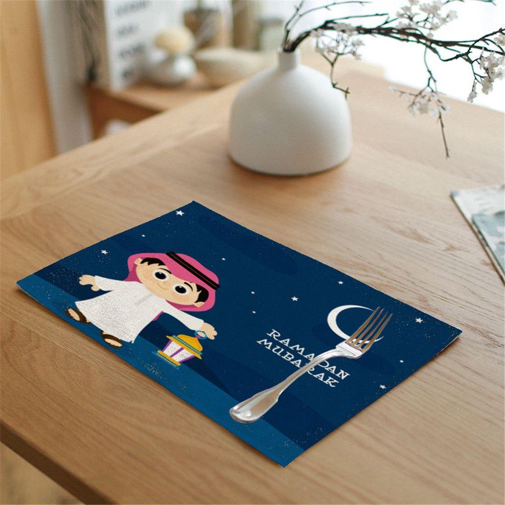 Tấm Lót Bàn Ăn Vải Lanh Trang Trí Nhà Cửa Phong Cách Hồi Giáo