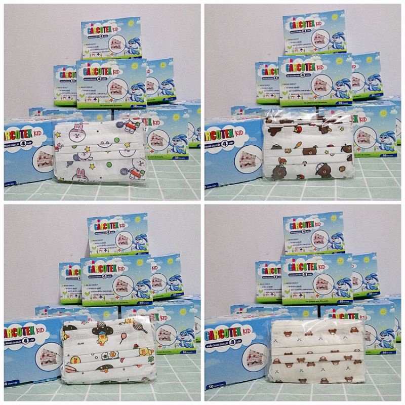 Khẩu Trang Cho Bé Cao Cấp 4 Lớp Hoạ Tiết Hoạt Hình Garcotex Fashion Mask