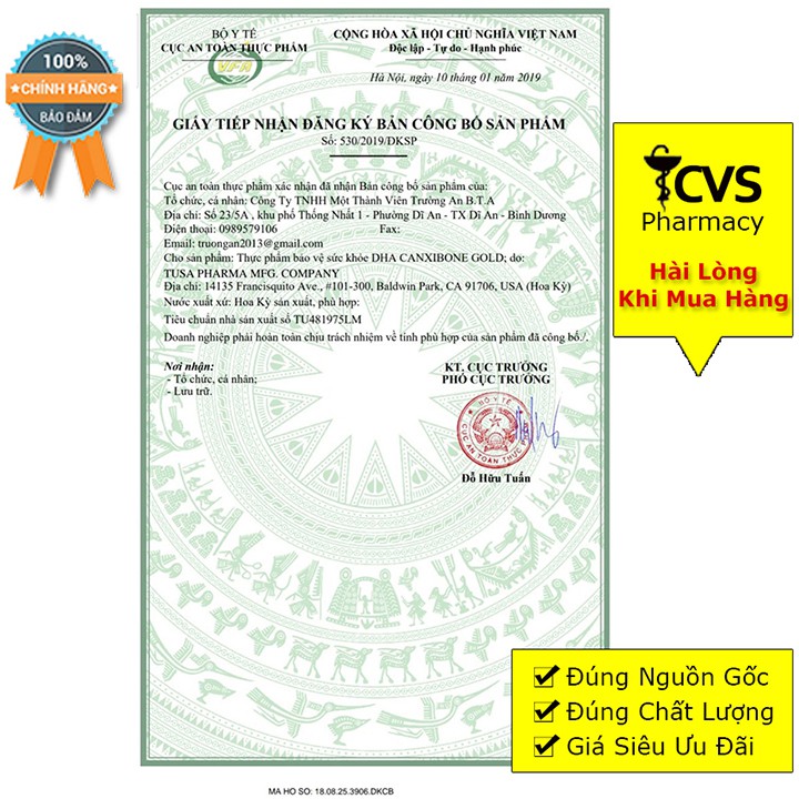 Viên Uống DHA CANXIBONE GOLD - Giúp Bổ Sung Calci Phòng Ngừa Loãng Xương Hiệu Quả