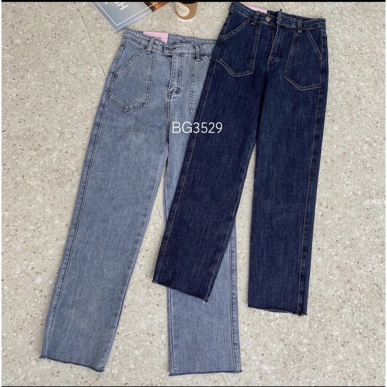 Quần bò 3529 dáng xuông 2 túi trước 2 màu mác Fargu hàng Quảng Châu Lyn Closet