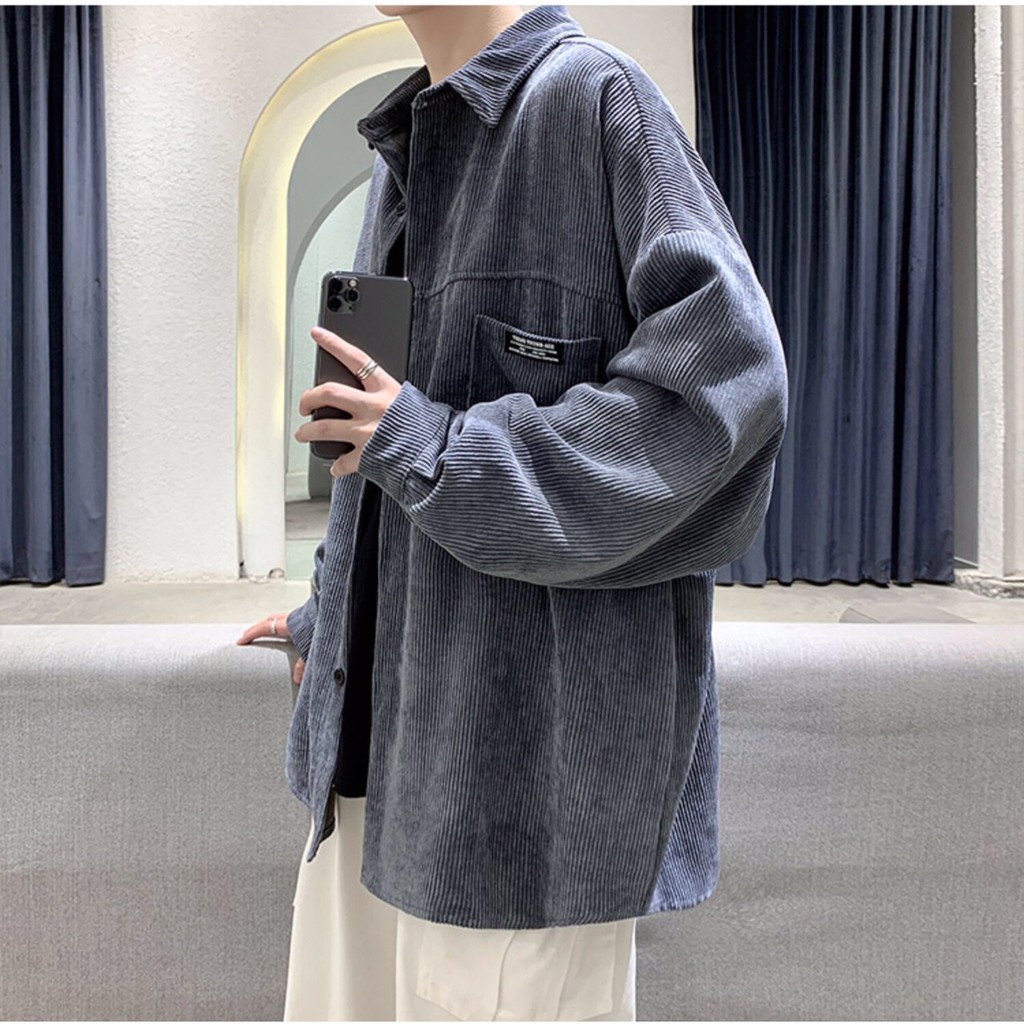 [ Có ảnh thật ] Áo sơ mi unisex form rộng - somi nam nữ sọc số 3 | BigBuy360 - bigbuy360.vn