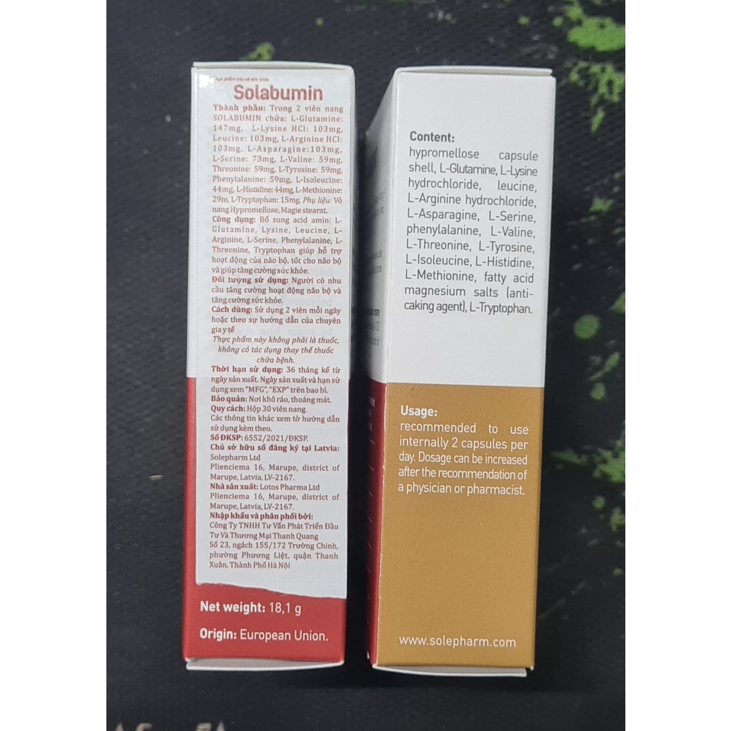 Solabumin (Hộp 30 viên) của Latvia - Hỗ trợ hoạt động của não bộ, tăng cường sức khỏe