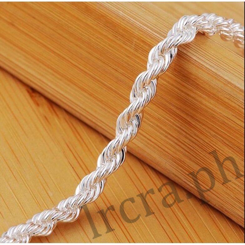 Vòng tay mạ bạc 925 dạng xoắn độc đáo