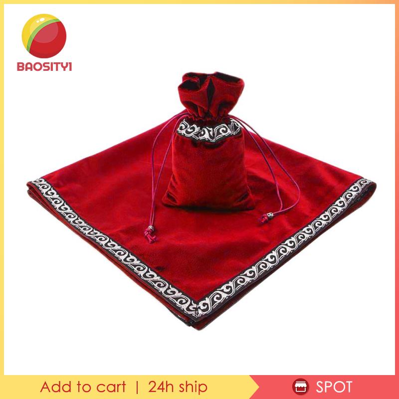 [Baosity1] Thảm Nhung Lót Bàn Tarot Có Túi Dây Rút Màu Tím 66cm