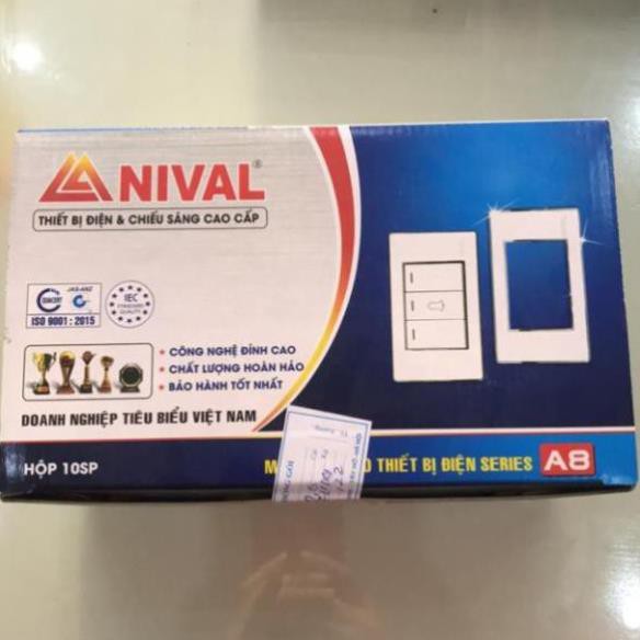 [FREESHIP] [GIÁ SỐC] Rẻ vô địch Hộp 10 mặt Nival series A8 viền mạ crom ( mặt 1 lỗ, mặt 2 lỗ, mặt 3 lỗ) hàng chuẩn