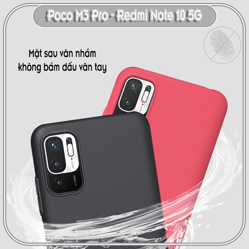Ốp lưng cho Xiaomi Poco M3 Pro - Redmi Note 10 5G Frosted Shield nhựa PC cứng Nillkin - Hàng nhập khẩu