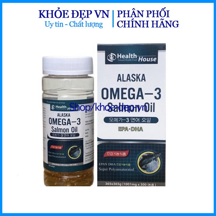 Viên dầu cá Alaska Omega 3 bổ não, sáng mắt, khỏe tim mạch - Hộp đen 100 viên - dầu cá sáng mắt