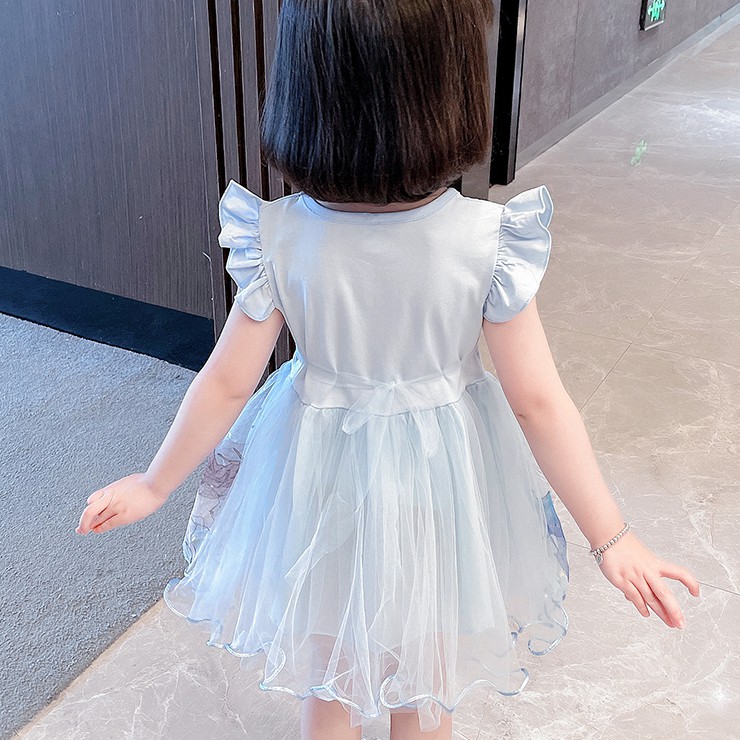 Đầm Tay Cánh Tiên In Họa Tiết Thời Trang Cho Bé Gái