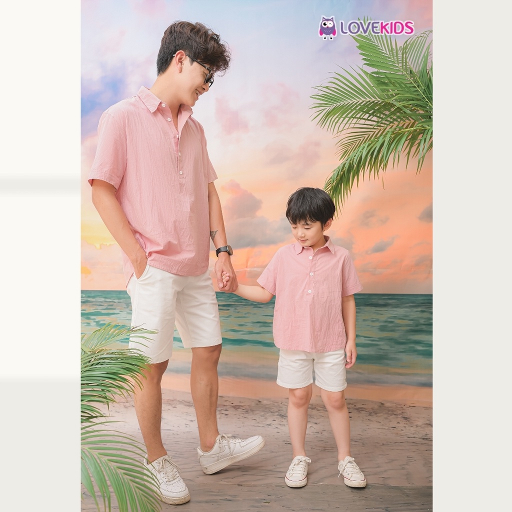 MINIU Set áo bé trai và bố Cotton thoáng mát mùa hè - Áo gia đình LOVEKIDS