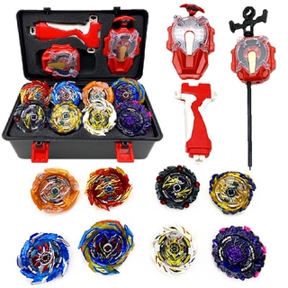 Super King 8pcs Gyro Burst Beyblade Set With Sparkling Launcher With Storage Box