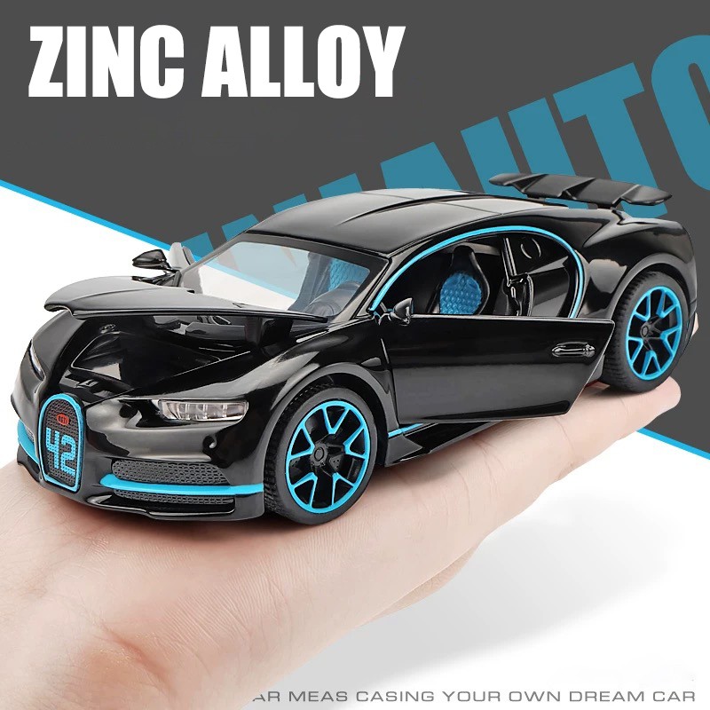 Mô Hình Xe Ô Tô Bugatti Chiron Có Đèn Và Âm Thanh Bằng Hợp Kim Tỉ Lệ 1: 32 Cho Bé Trai