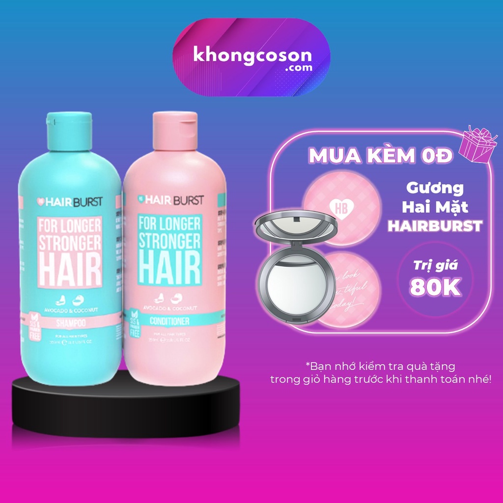 Combo Gội Xả HAIRBURST Kích Thích Mọc Tóc giúp tóc chắc khỏe 350ml/chai - Khongcoson