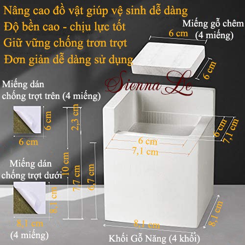 Sienna Le  BỘ GỖ NÂNG CHÂN BÀN GHẾ TỦ GIƯỜNG NỘI THẤT - NÂNG CAO TỪ 6,7 cm ĐẾN 7,7 cm