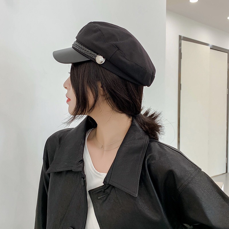 NÓN BERET BASIC ĐEN TRƠN