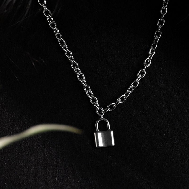 Vòng Cổ Sợi Xích Mặt Ổ Khóa Đơn Giản Cá Tính Phong Cách Hip-Hop