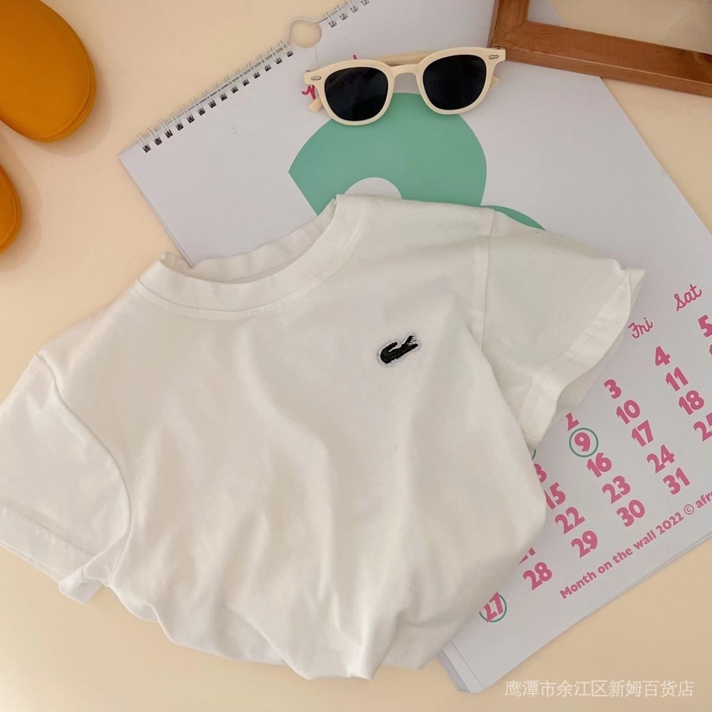 Áo Thun Cotton Tay Ngắn Cổ Tròn Họa Tiết Thêu Mẫu Mới Thời Trang Mùa Hè Dành Cho Bé Trai Và Bé Gái 2022