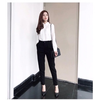 Quần baggy công sở nữ chất tuyết mưa
