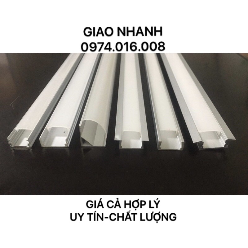 Thanh nhôm định hình lắp led gắn led dán,led thanh 1 mét