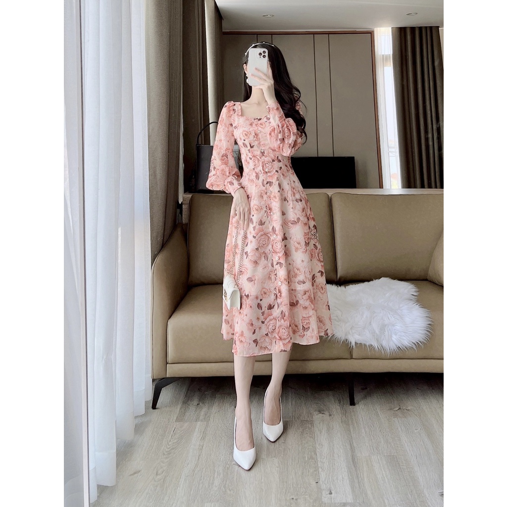 D148 VÁY DÀI TAY HOA BE