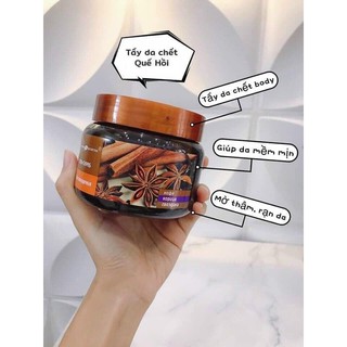 Lọ tẩy da chết body quế
