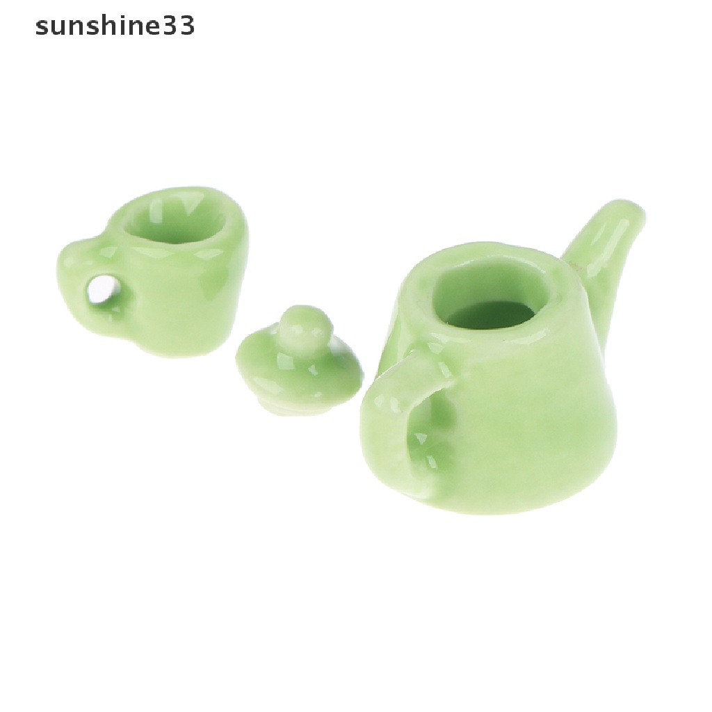 Bộ 5 Ấm Tách Trà Bằng Gốm Tỉ Lệ 1: 12 Trang Trí Nhà Búp Bê