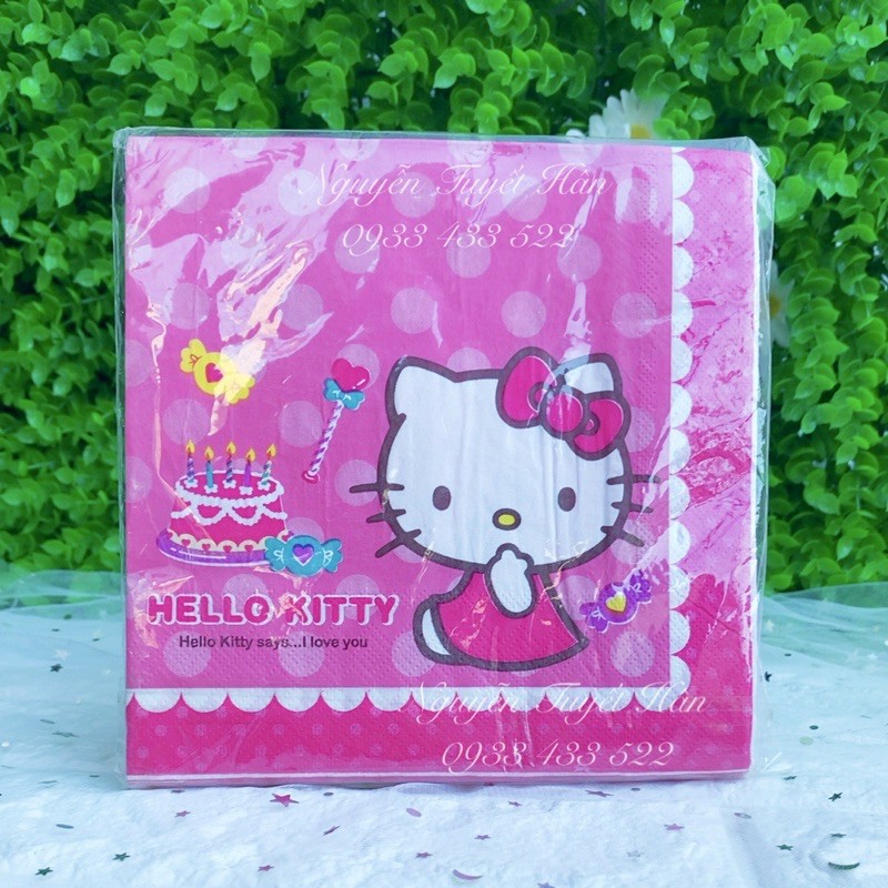 KHĂN GIẤY VUÔNG 2 LỚP HELLO KITTY