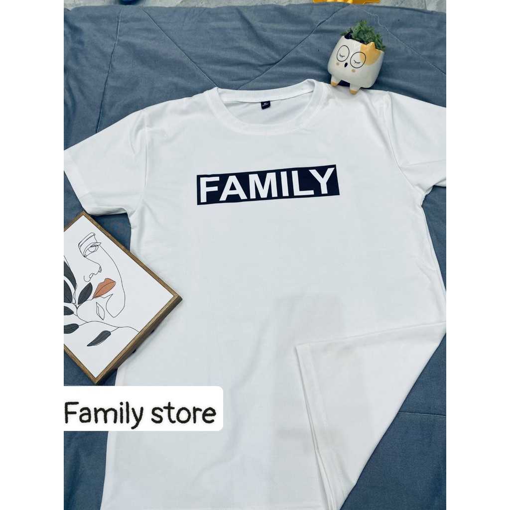 Áo phông gia đình 3/4/5/6 người chữ family, chất vải cotton mát cam kết giá rẻ. Familystore.
