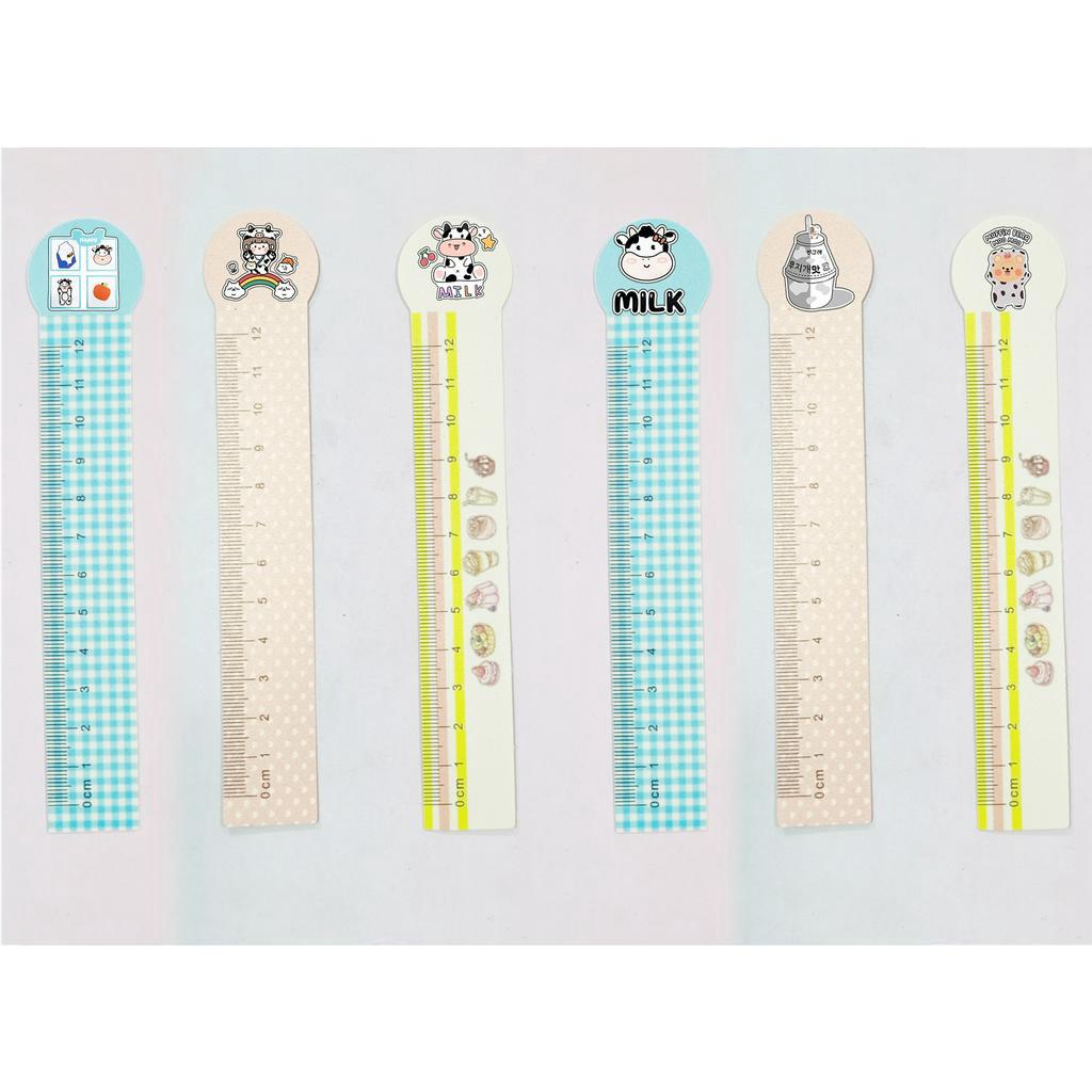 Thước kẻ dẻo bò sữa TPP32 thước kẻ 12 cm cute dễ thương hoạt hình thần tượng