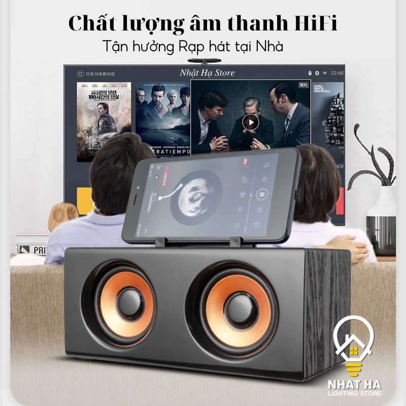 Loa bluetooth cổ điển vân gỗ Nhật Hạ âm bass siêu trầm Loa nghe nhạc mini Hỗ Trợ Thẻ Micro SD, USB, Nghe đài FM FT-3007