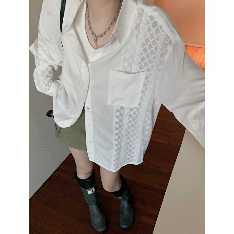 Áo Sơ Mi chiffon Tay Dài Dáng Rộng Phong Cách Hàn Quốc Dành Cho Nữ