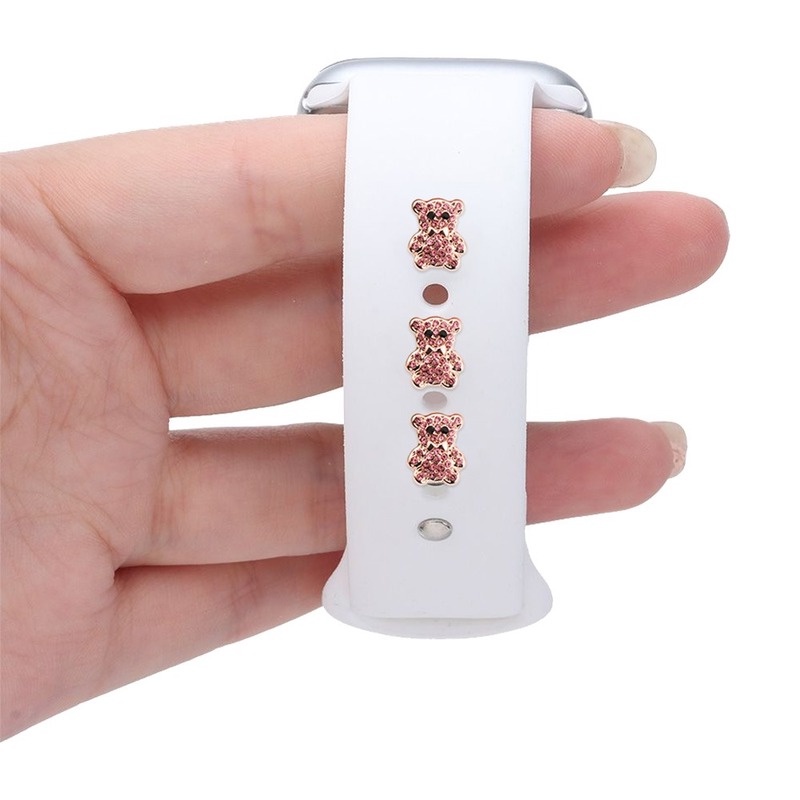 Dây Đeo Đồng Hồ Apple watch 49mm 45mm 41mm 44mm 44mm Bằng Kim Loại Đính Hạt Kim Cương / Nơ / Gấu Dễ Thương Sáng Tạo Cho i-watch 40mm Series ultra 8 7 5 4