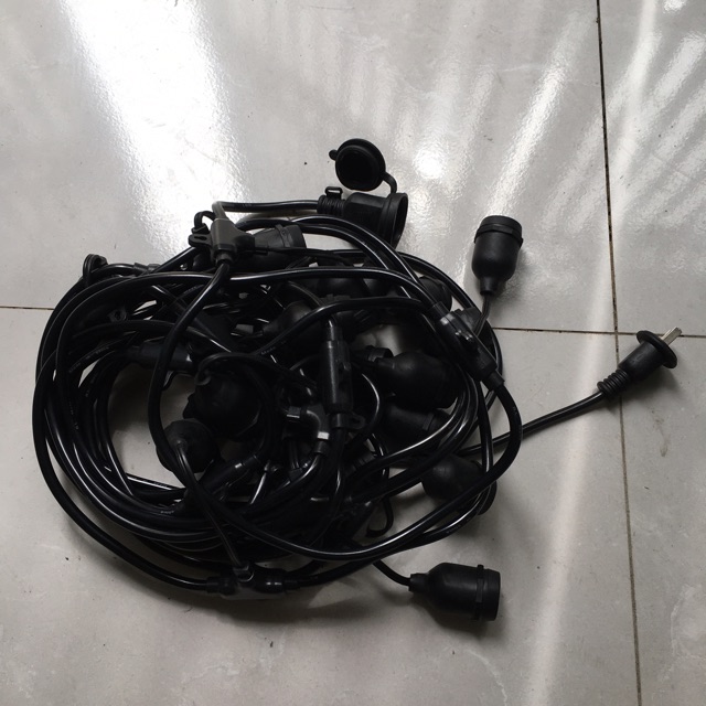 Dây đui đúc dài 10m, 20 đui, 2 màu đen trắng