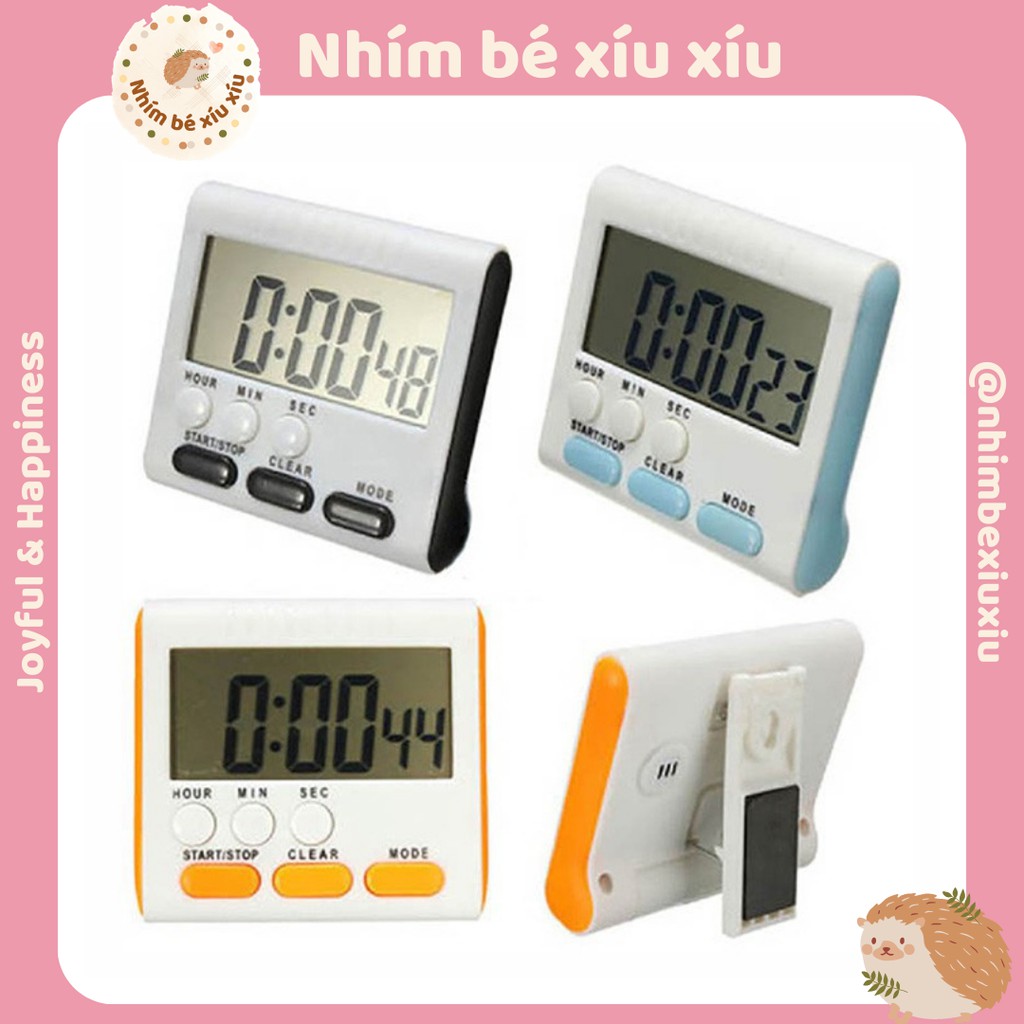 Đồng hồ bấm giờ đếm ngược điện tử 24 giờ tiện dụng cho học sinh, nhà bếp VT162